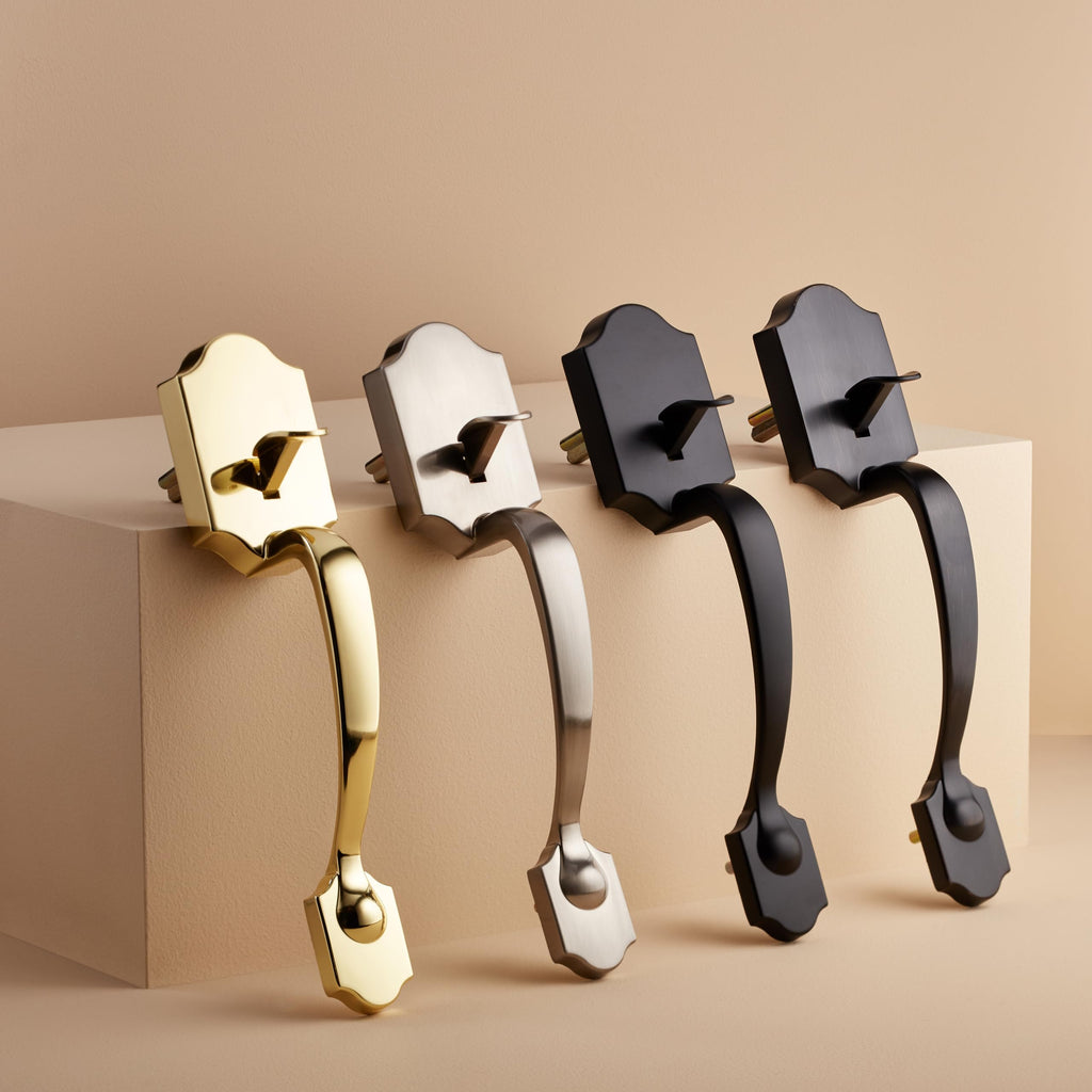 Amazon Basics Front Door Lock Set, Handleset with Shelby Lever, Single Cylinder, Easy to Install, Oil Bronze, Grade-3 Security
