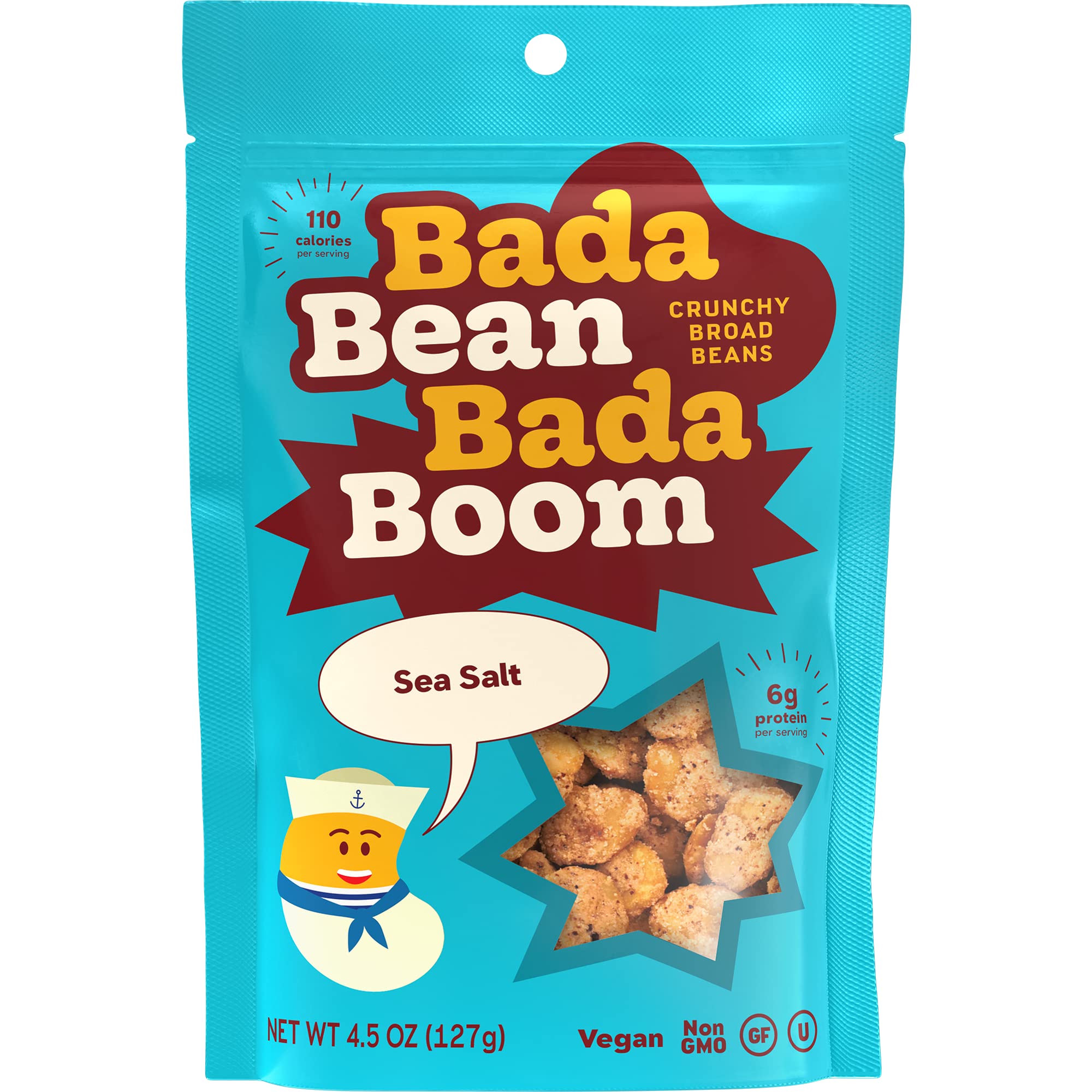 Bada Bean Bada Boom, Crunchy Roasted Broad Bean Snacks (Fava), High Protein, Vegan, Gluten-free - 110 Calorie Packs, Buffalo Wing, 4.5 Ounce (Pack of 6)