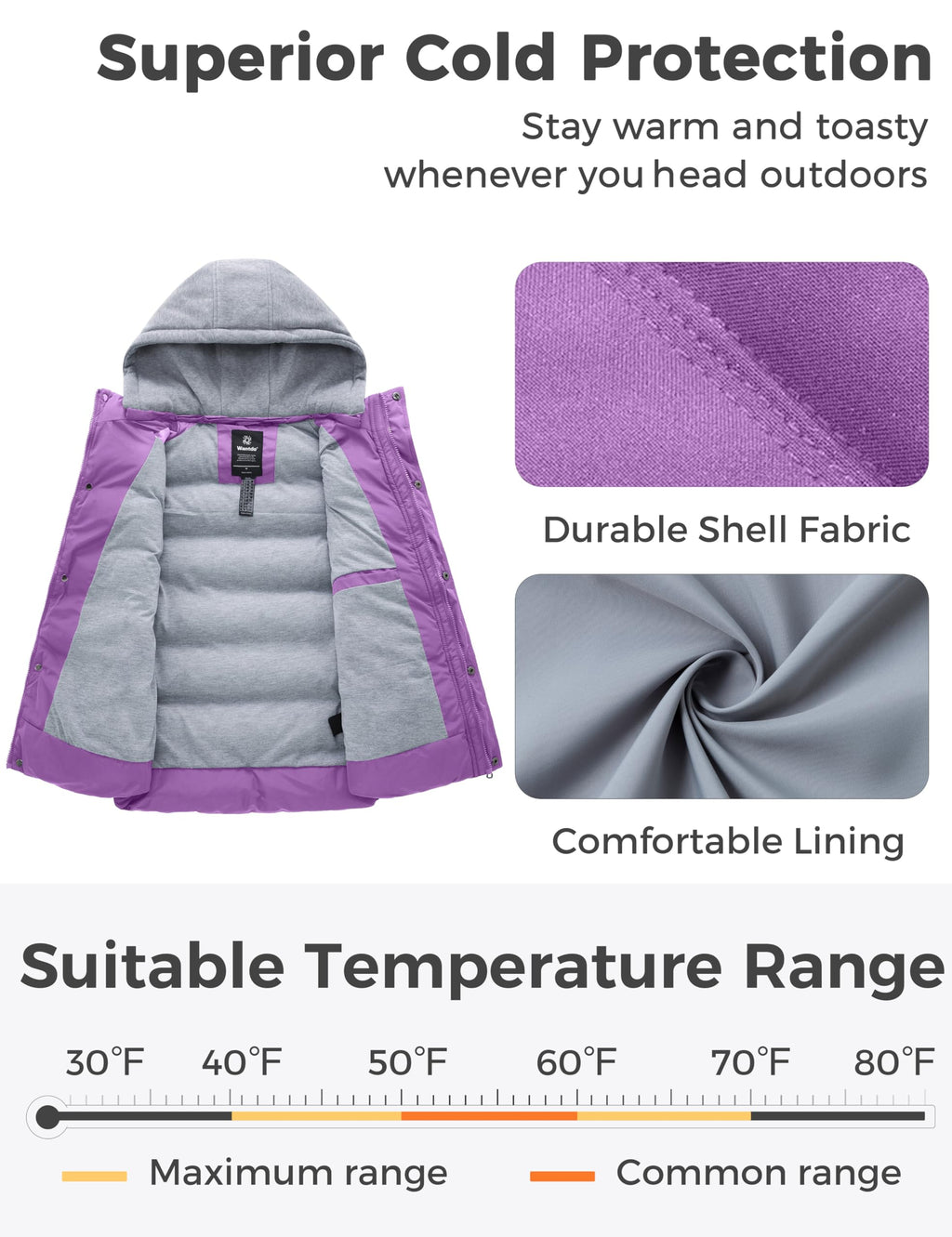 Wantdo Women's Quilted Puffer Vest Thicken Warm Winter Coat with Removable Hood