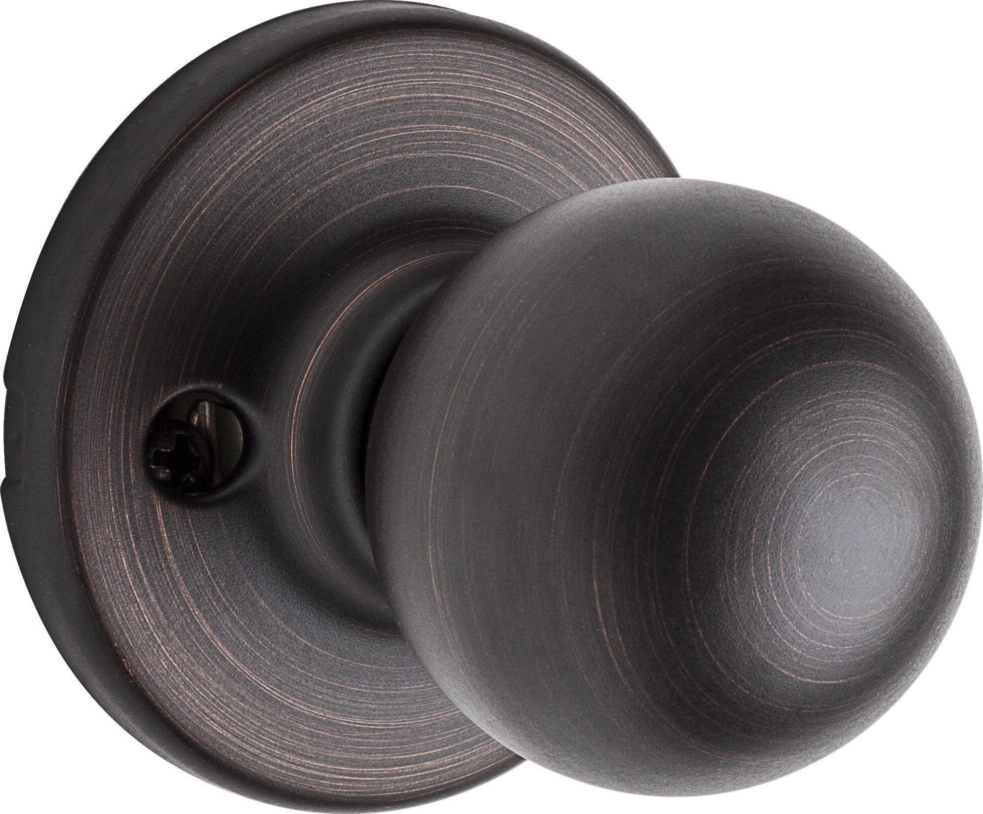 Kwikset Polo Dummy Door Knob, Single Sided Handle for Closets, French Double Doors, and Pantry, Matte Black Non-Turning Interior Push/Pull Door Knob, with Microban Protection