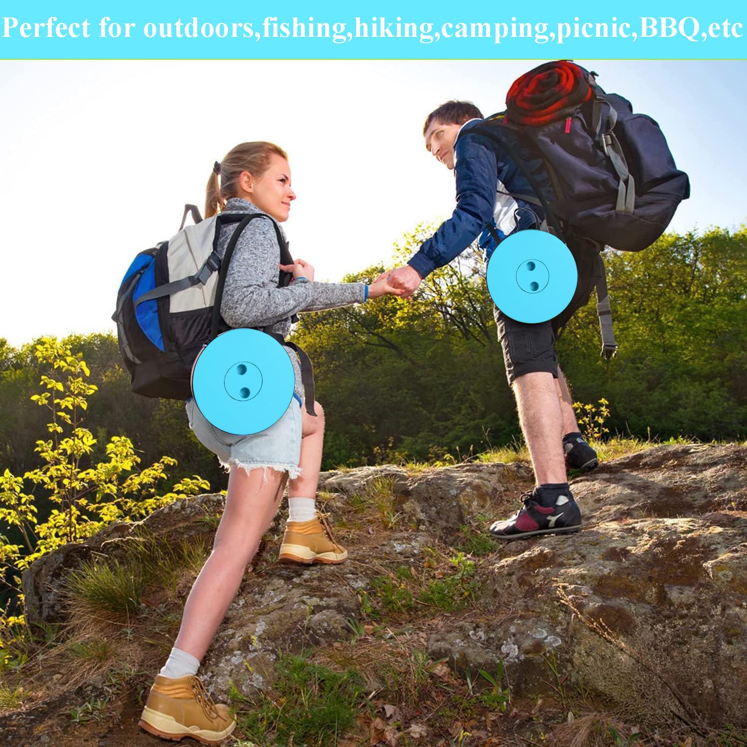 Fishboy Upgraded Collapsible Stool, 400lbs Max Weight, Lightweight But Sturdy, Portable Retractable Folding Telescoping Foldable Camping Stool for Adults Outdoor Fishing Hiking BBQ