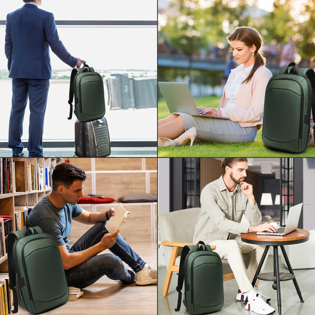 hk Business Backpack for Men 15.6 Inch,Slim & Expandable Waterproof Travel Laptop Backpack, Anti-Theft Lightweight Work Computer Bag, College Laptop Backpacks Gifts for Men Women-Black