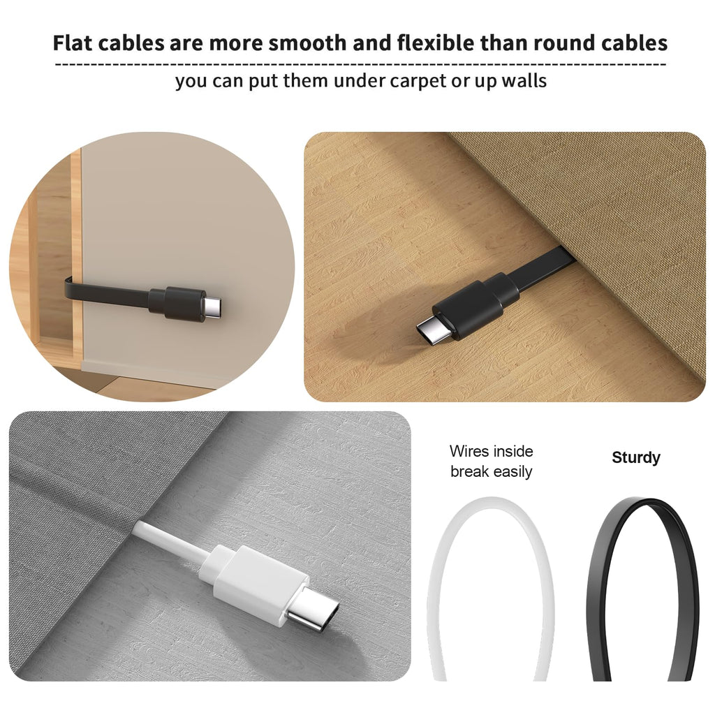 2 Pack 10FT Power Extension Cable Compatible with Wyze Cam v4/v3/OG,Wyze Cam Pan v3/v4,Blink,eufy,NestCam Indoor,Amazon Cloud Camera,USB A to USB C (Black)