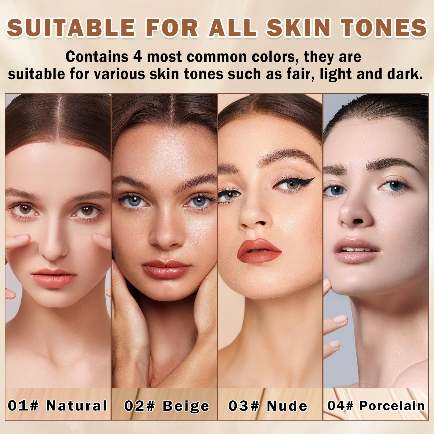 Air Brush Makeup Foundation and Makeup Primer for Face,Hydrates and Moisturizes,Buildable Coverage with Anti-aging Formula for Smooth Radiant Skin (01 Natural/Warm Porcelain)