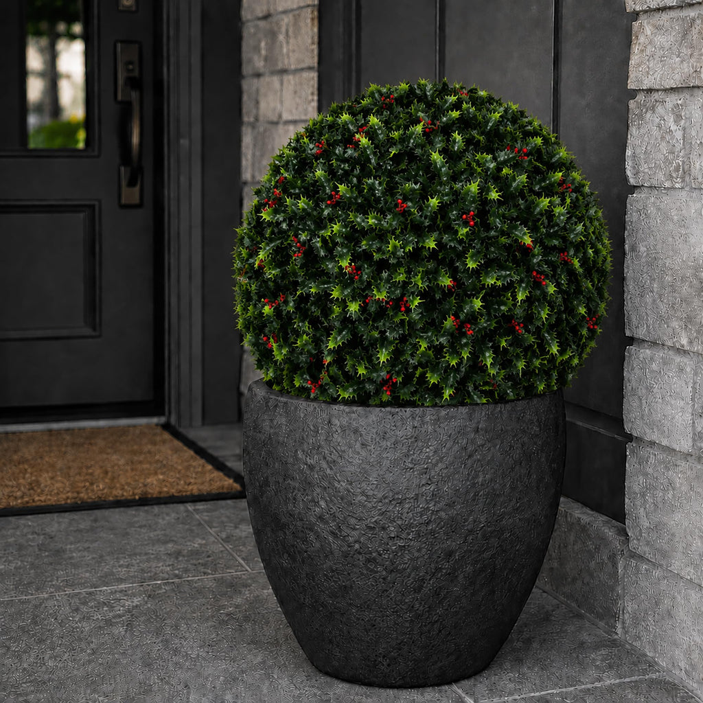 3rd Street Inn XL Baby's Breath Topiary Ball - Artificial Plant Set - Indoor/Outdoor Wedding Party Decor - Faux Foliage Garden Sphere - Tree and Bush Substitute (19")