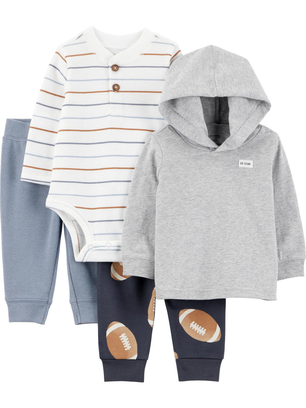 Simple Joys by Carter's Baby Boys 4-piece Bodysuit, Top, and Pant Set