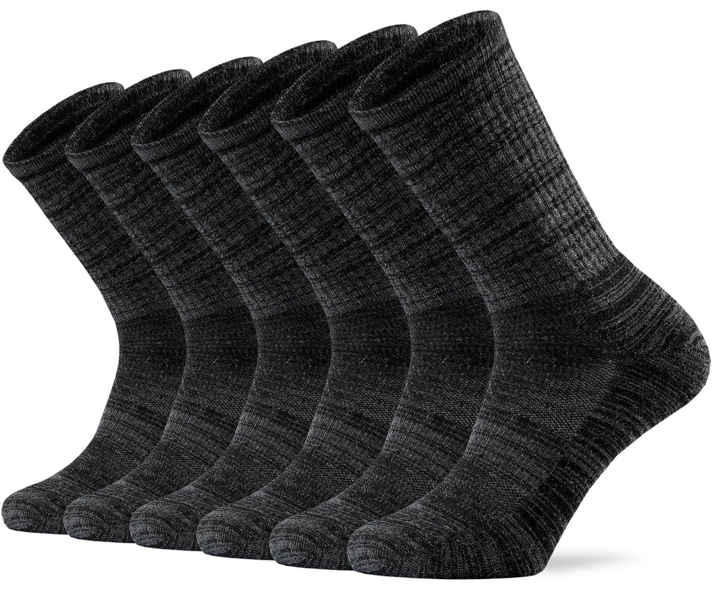 Ortis Men's Extra-Fine Merino Wool Cushioned Crew Socks with Light Weight Moisture Control Comfy for Men Outdoor Hiking Hiker