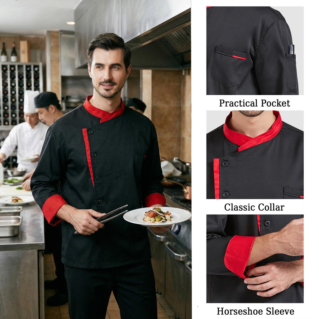 Nanxson Unisex Chef Jacket Men's Chef Coat Restaurant Kitchen Chef Uniform CFM0016