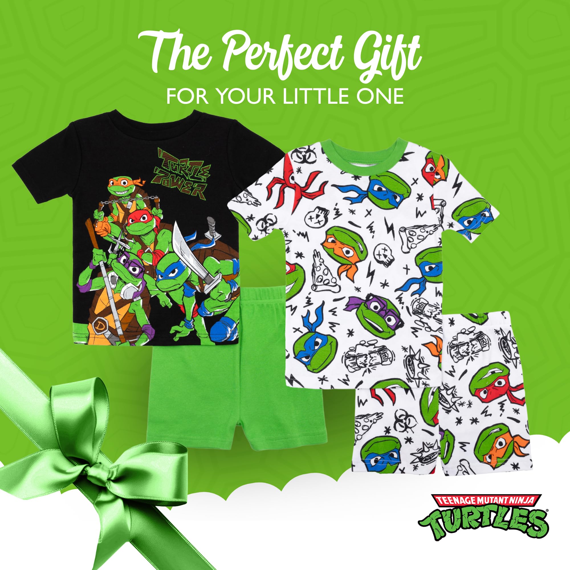 Nickelodeon Boys' 4-piece Snug-fit Cotton Short-Sleeve Matching Pajama Set, Soft & Cute for Kids
