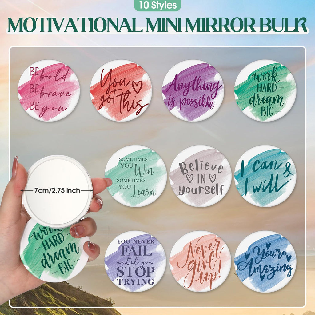 Vercraft 20 Pcs Employee Appreciation Gift for Women Inspirational Canvas Makeup Bag Portable Compact Mirror Bulk Cosmetic Bag Thank You Party Favor for Women Coworker Nurse (Bohemian,Boho)