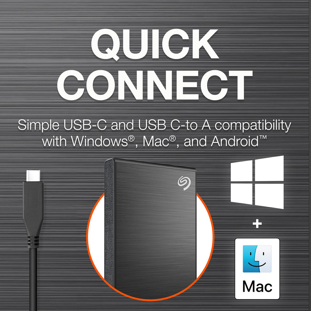 Seagate One Touch SSD 1TB External SSD Portable – Black, speeds up to 1030MB/s, 6mo Mylio Photo+ subscription, 6mo Dropbox Backup Plan and Rescue Services (STKG1000400)