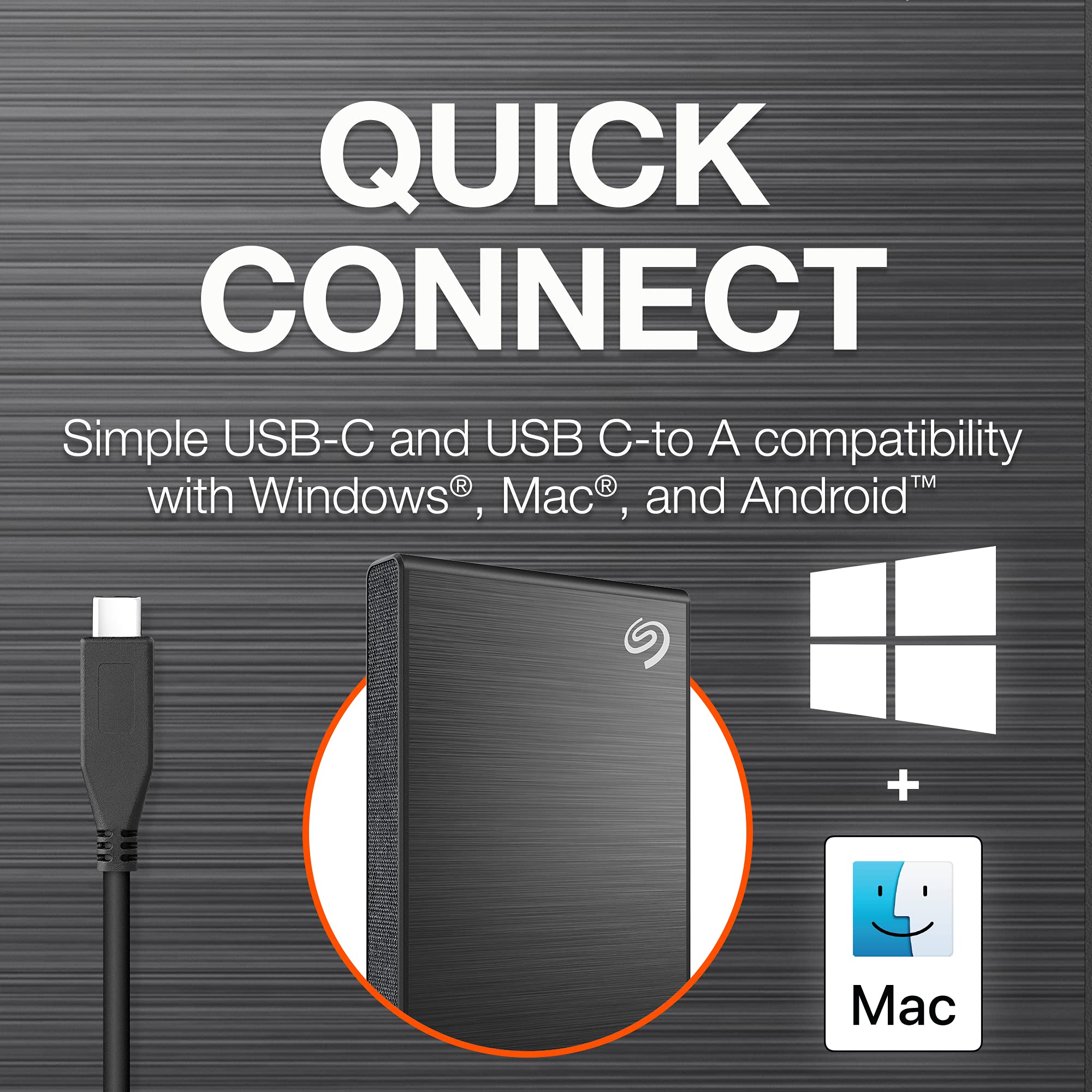 Seagate One Touch SSD 1TB External SSD Portable – Black, speeds up to 1030MB/s, 6mo Mylio Photo+ subscription, 6mo Dropbox Backup Plan and Rescue Services (STKG1000400)