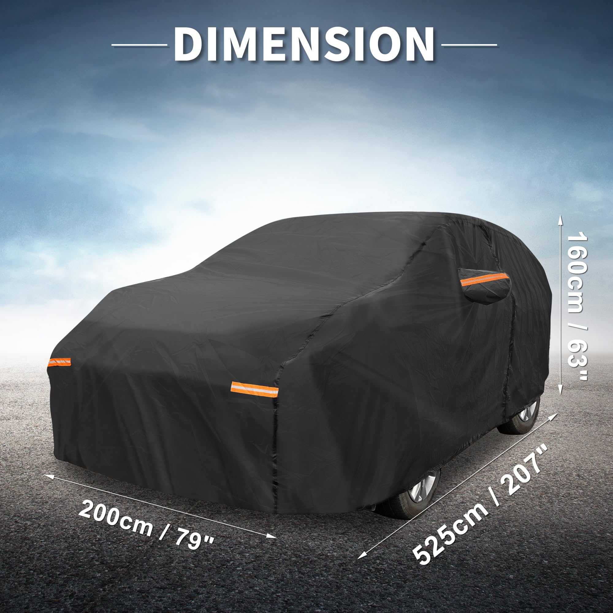 X AUTOHAUX Car Cover for Mini Cooper 2DR 2002-2021 210D-PU Outdoor Full Car Cover All Weather with Door Zipper