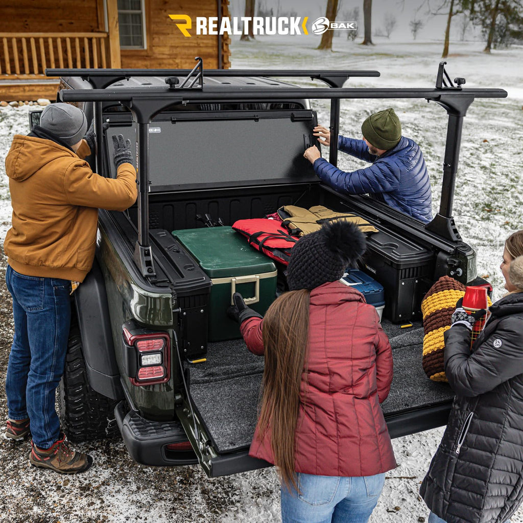 RealTruck BAK BAKFlip F1 Hard Folding Truck Bed Tonneau Cover | 772133 | Fits 2020-2026 Chevy/GMC Silverado/Sierra 2500/3500HD 6' 10" Bed (82.2")