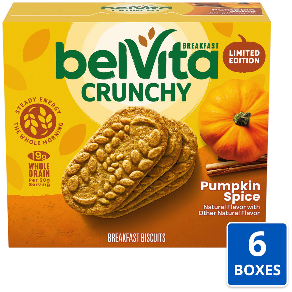 belVita Soft Baked Breakfast Bars, Oats & Chocolate, 6 Boxes of 5 Packs (1 Biscuit Per Pack)