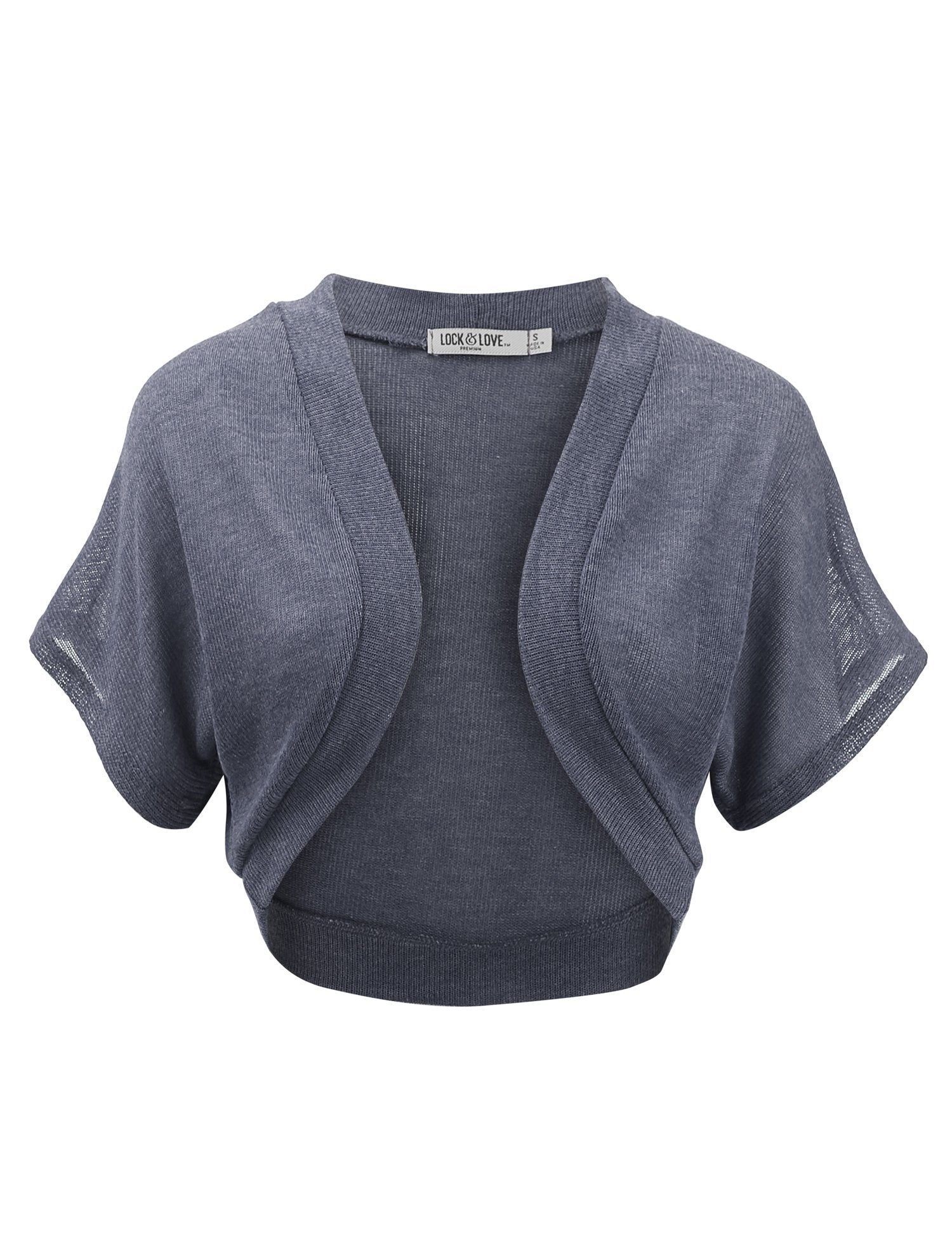 Lock and Love Women's Versatile Open Front Lightweight Short Sleeve Bolero Shrug