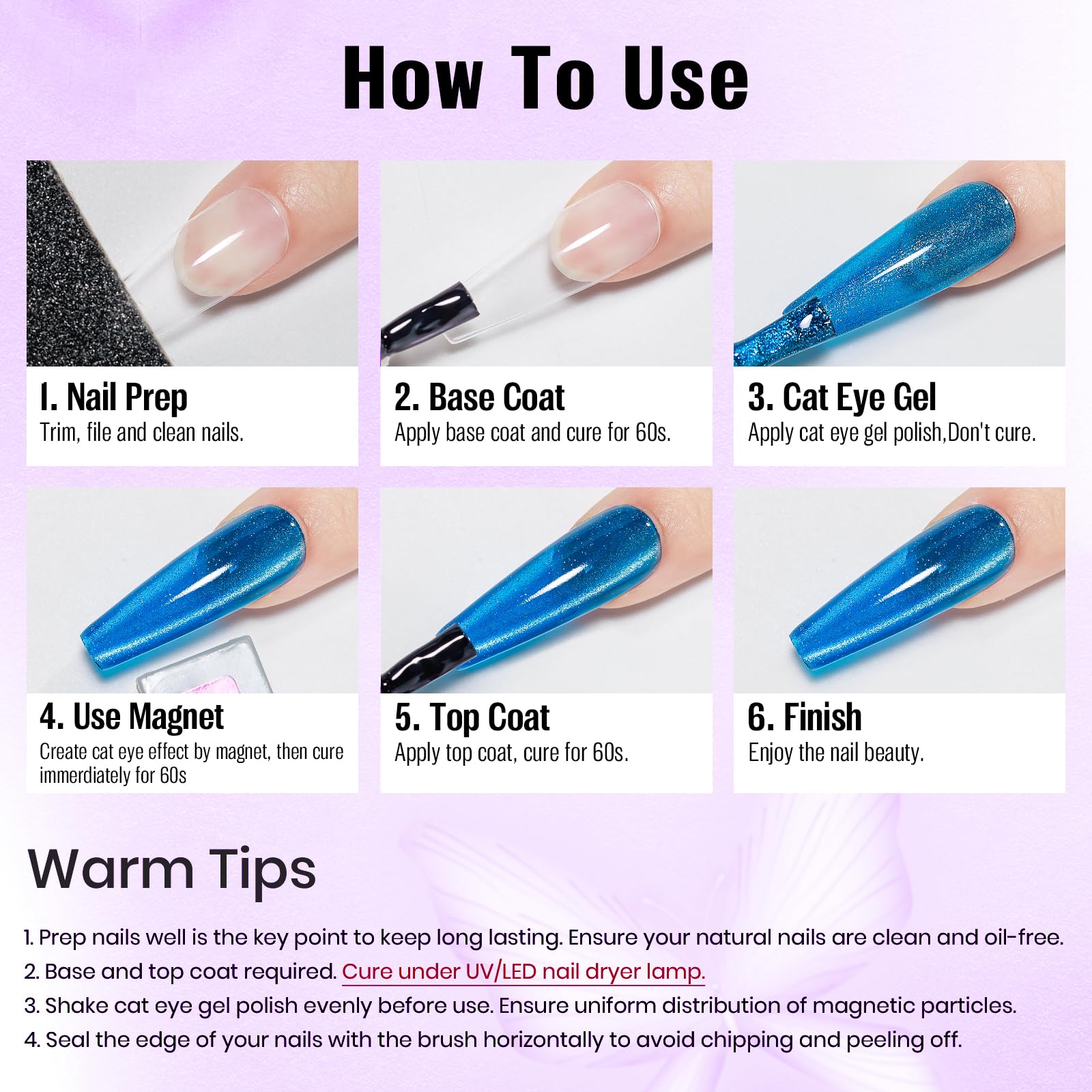 MIZHSE Cat Eye Gel Nail Polish, Moonlight Magnetic Gel Polish and Sheer Nude Nail Kit with 1 Magnet Stick, Glass Shiny Effect Silver Pink Purple Soak Off Manicure Home DIY