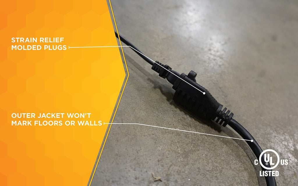 Southwire Extension Cord - Reliable Indoor & Outdoor Power - Neutral Black Finish - Vinyl Jacket - Reinforced Blades - Molded Plugs - 3 Prong - 15 Foot Length