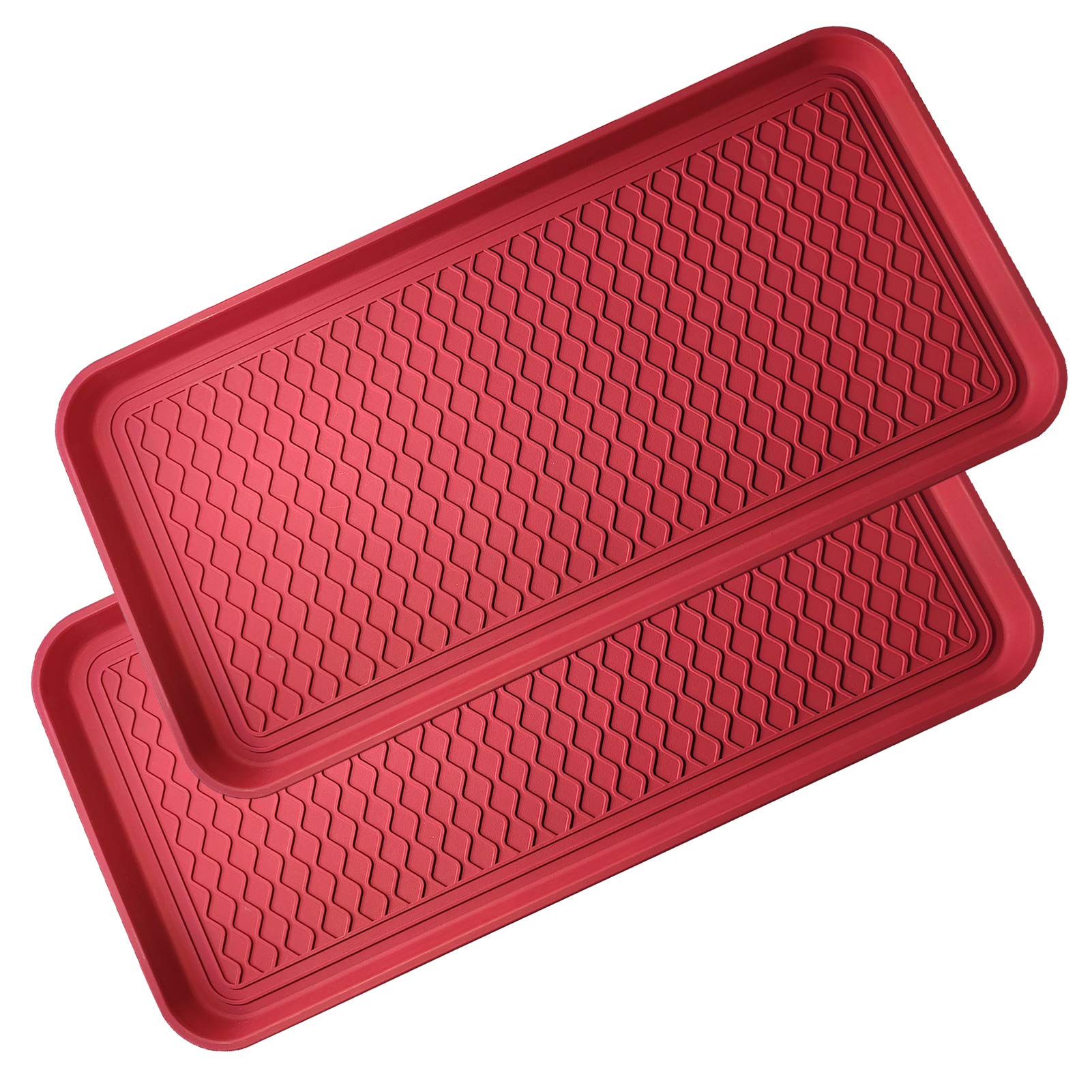 2 Pack Large Multifunctional Tray Mat Washable Indoor or Outdoor Tray Mat for Shoes Boots Plants Pots Paint Tins Pet Bowls Car Storage, 30 x 15 x 1.2 Inches