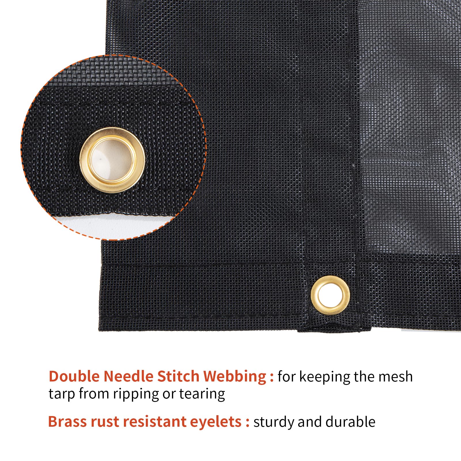 HOMBYS Black 7x14 ft Dump Trailer Truck Mesh Tarp with Grommets,Heavy Duty Mesh Tarp, Opening Shade Trailer Tarp for Truck Bed Cover