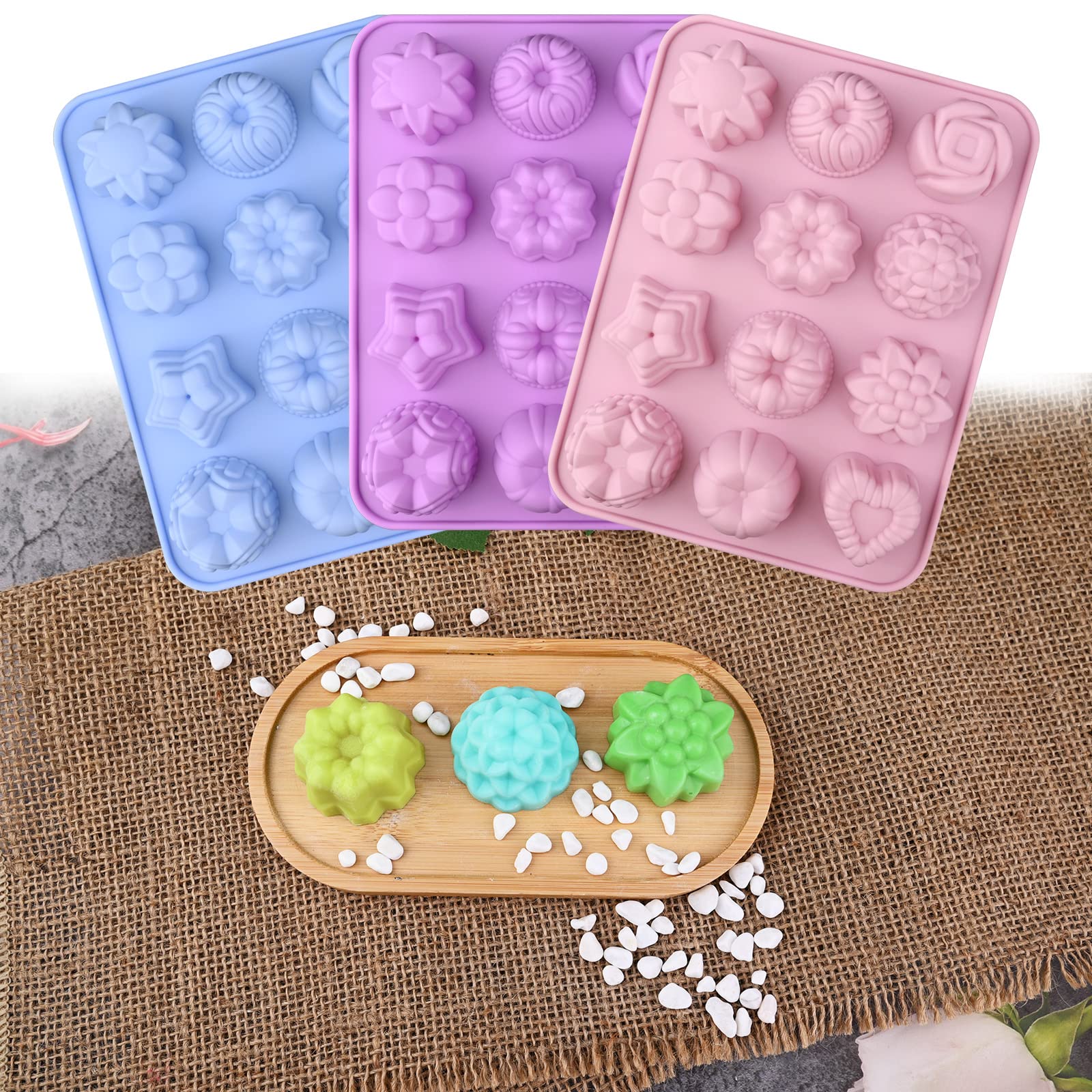 Sakolla 2 Pack Insect Silicone Soap Molds, 6-Cavity Dragonfly Butterfly Ladybug Shape Silicone Molds for Soap Making, DIY Baking Mold for Lotion Bars, Chocolate, Candy, Muffin, Biscuit, Cookie Pans