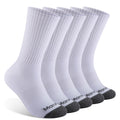 Monxiery Mens Cotton Moisture Wicking Cushioned Crew Socks, Athletic Performance Work socks