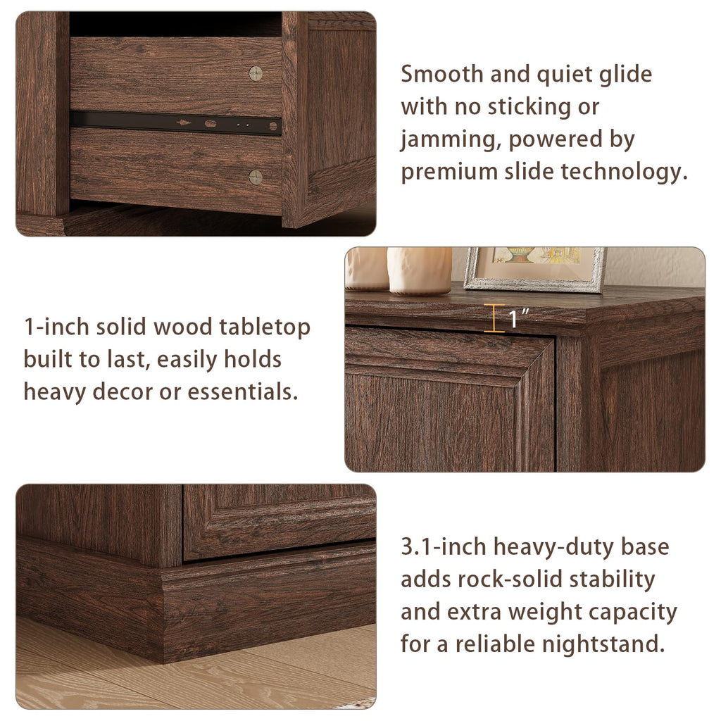 Farmhouse 5 Drawers Dresser for Bedroom, 44" Tall Brown dresser Wood Rustic Chest of Drawers with Wide Metal Handle,Natural Texture,Drawer Organizer for Bedroom,Living Room,Hallway and Entryway