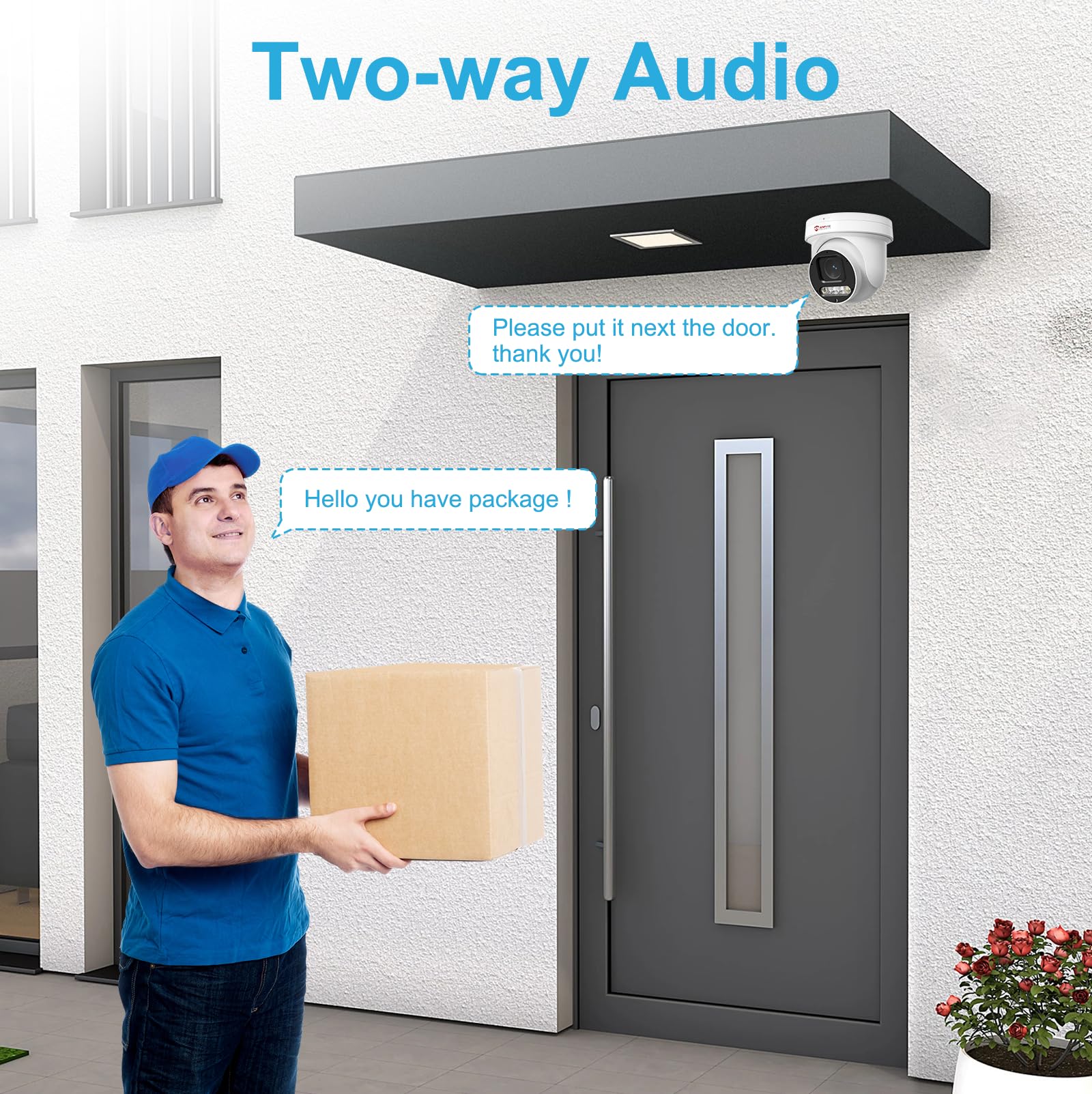 Anpviz 6MP PoE PTZ Camera Outdoor, 5X Optical Zoom 2.7~13.5mm Lens, Pan Tilt Zoom IP Security Camera Human Vehicle Detection, Spotlight&Sound Alarm, SD Card Slot, NDAA, PTZIP30A60WD-SA-5X (U Series)