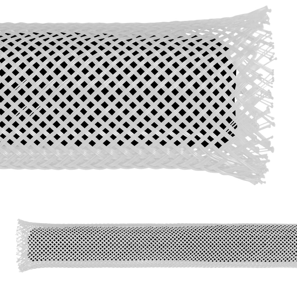 Electriduct 1/8" Black PET Expandable Braided Sleeving Cable Mesh Flexible Wire Sleeve - 10 Feet