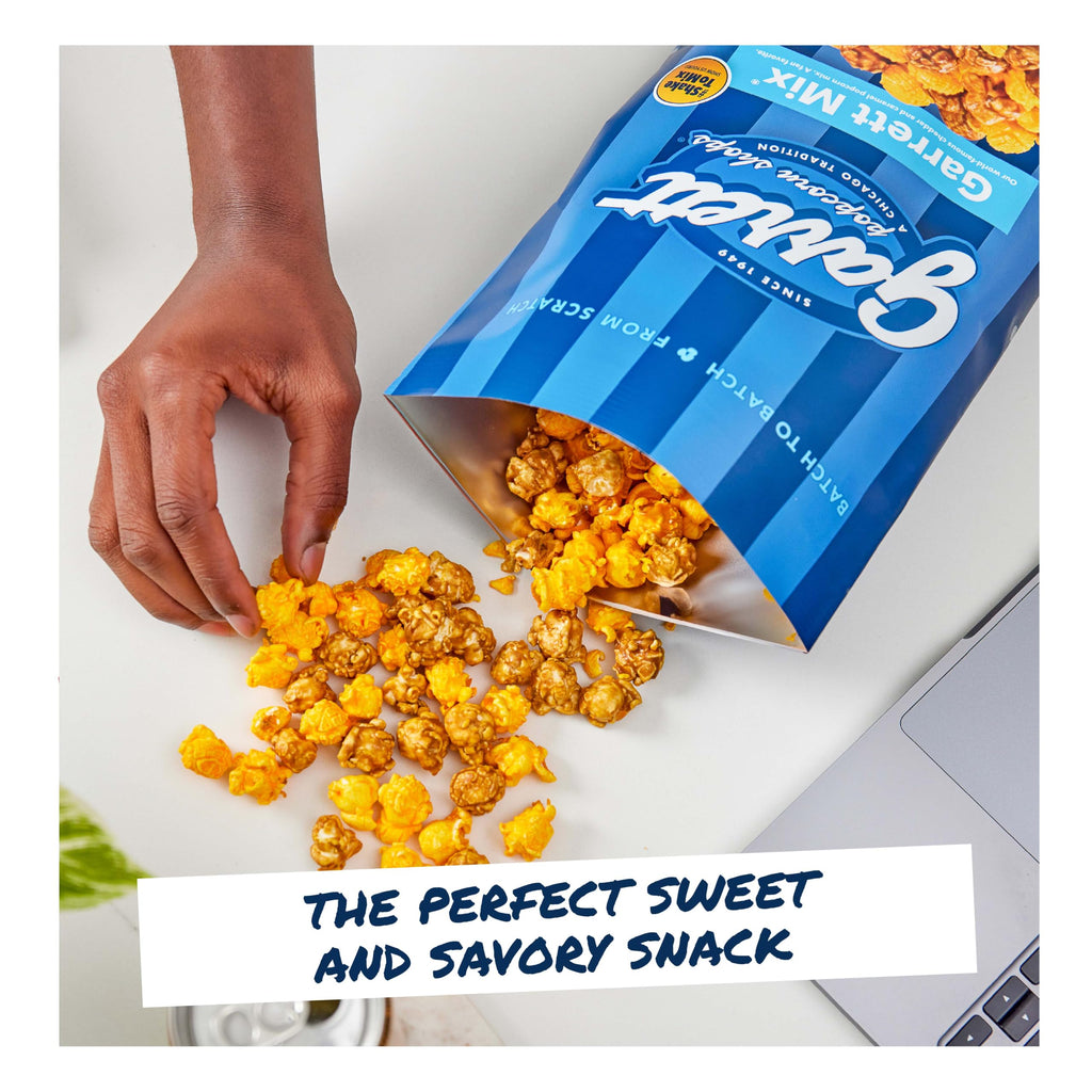 Garrett Popcorn Garrett Mix, 4 Ounce Bags (Pack of 6) - Classic Chicago Style Cheese and Caramel Gourmet Popcorn - Gluten Free, Sweet and Salty Snack, Popped Party Mix