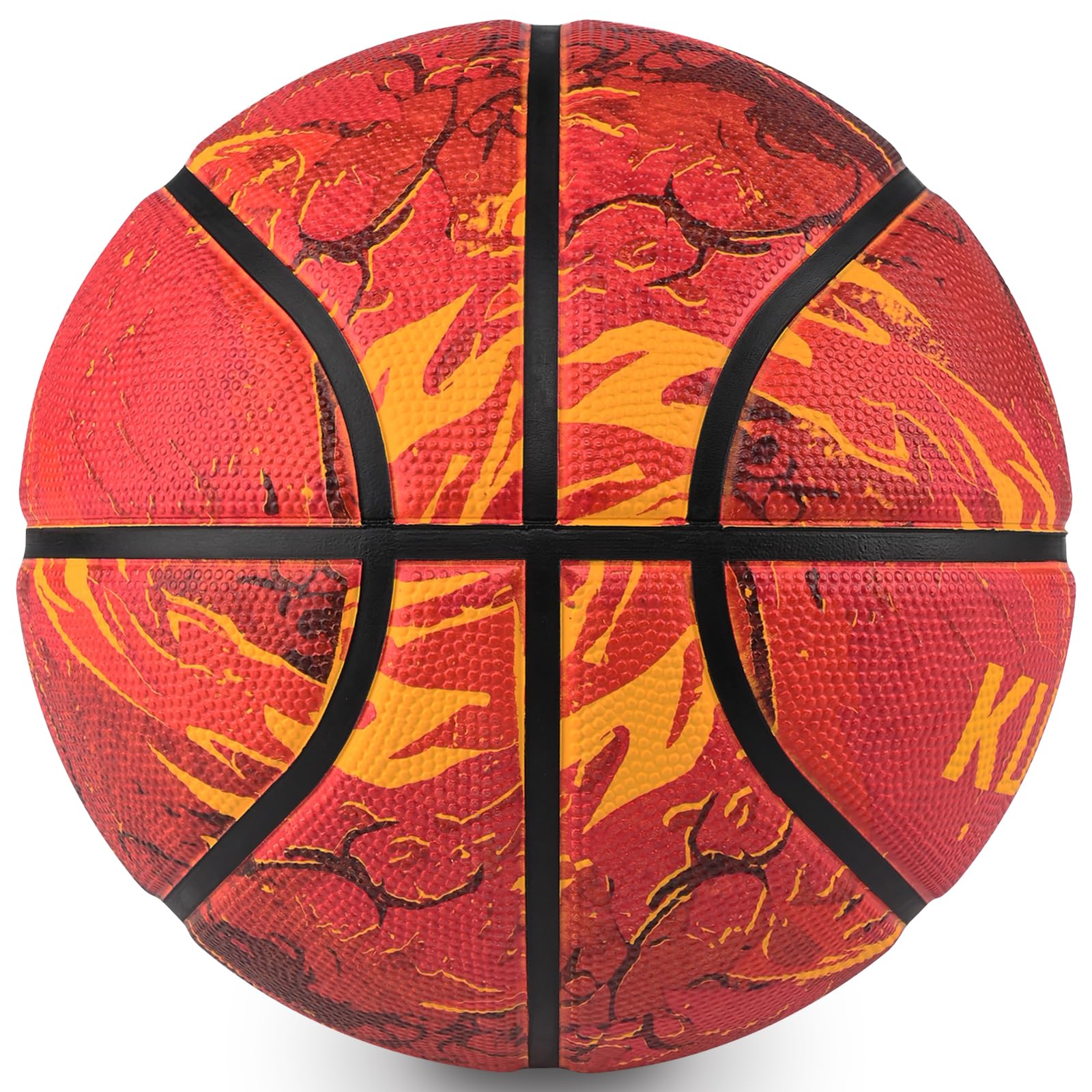 KUYOTQ Kids Youth Adult Size 3/4/5/6/7 (22/25.5/27.5/28.5/29.5") Basketball Premium Rubber or Faux Leather Basketball Indoor Outdoor Basketball for Boys Girls Womens Mens Basketball Gifts (Deflated)