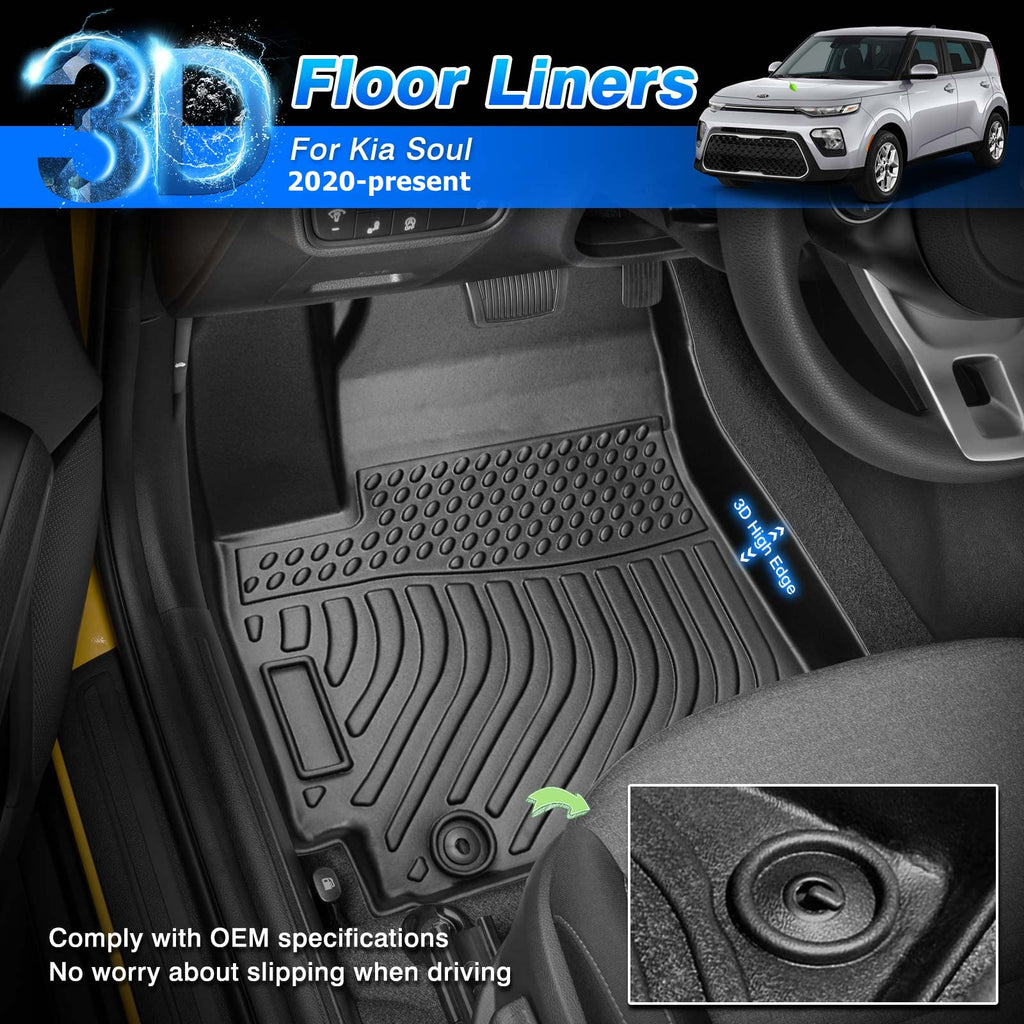 Cartist Floor Mats Compatible with Kia EV6 2022 2023 2024 2025 2026 Accessories All Weather Floor Liner Front & Rear 2 Rows Car Carpet Protection TPE Odorless