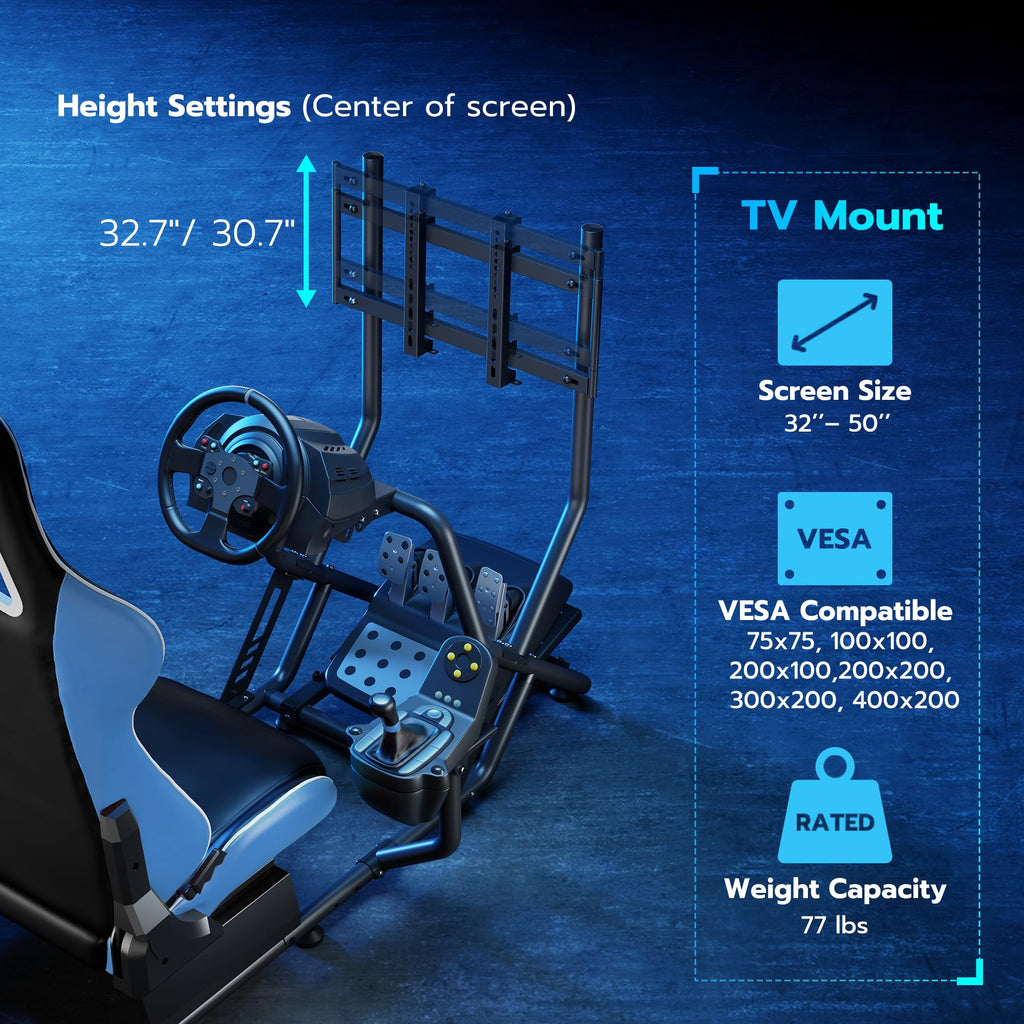 ARES WING Sim Racing Cockpit, Racing Wheel Stand with Seat, Formula and GT Racing Simulator Cockpit Compatible with Fanatec, Thrustmaster, Logitech, Moza Racing Games on PS5, PS4, Xbox and PC
