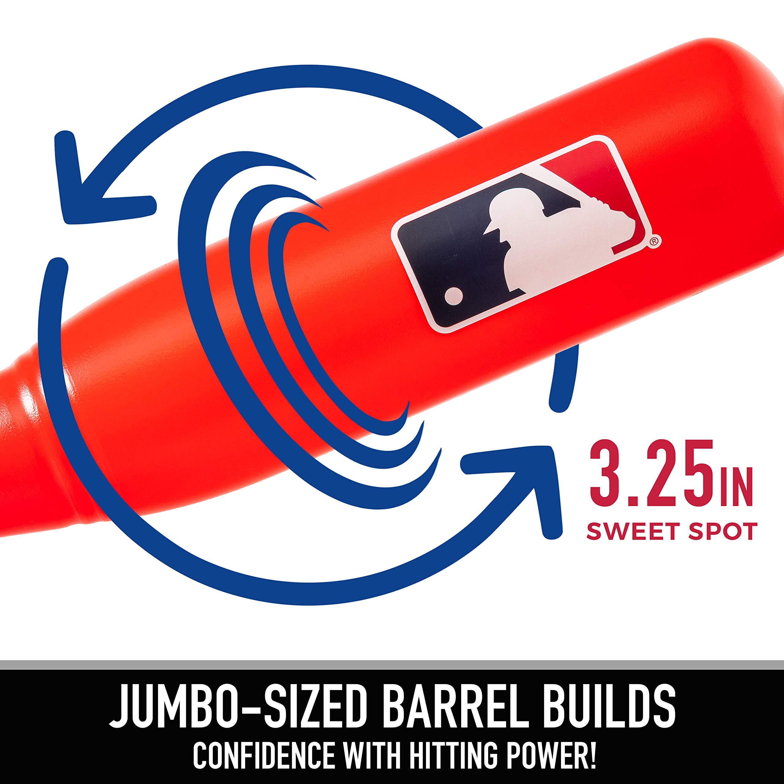 Franklin Sports MLB Jumbo Kids Plastic Baseball Bat - Backyard Bat with Large Barrel for Toddlers - Fat Plastic Bat