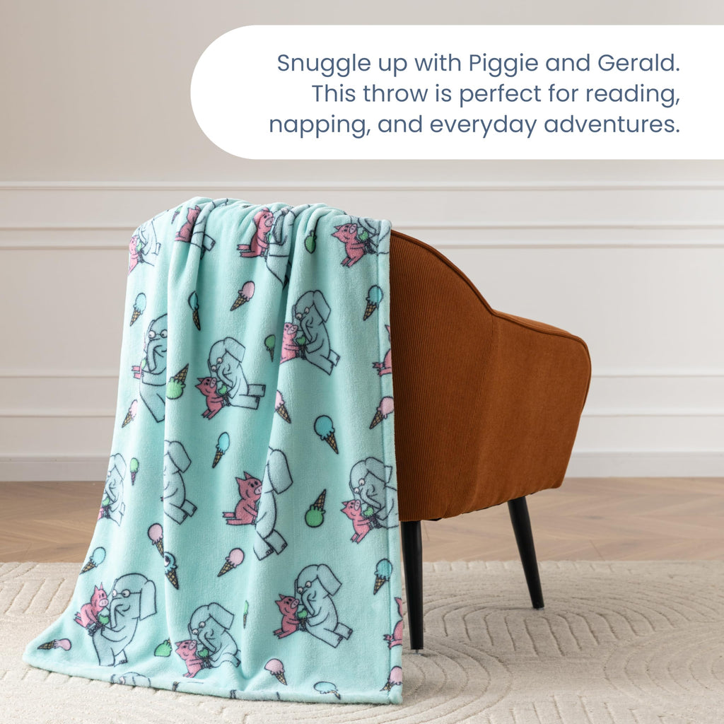 Berkshire Blanket VelvetLoft® Luxury Soft Polyester Throw Blanket, Don’t Let The Pigeon Drive The Bus, 50 x 70in(Official Mo Willems® Product)