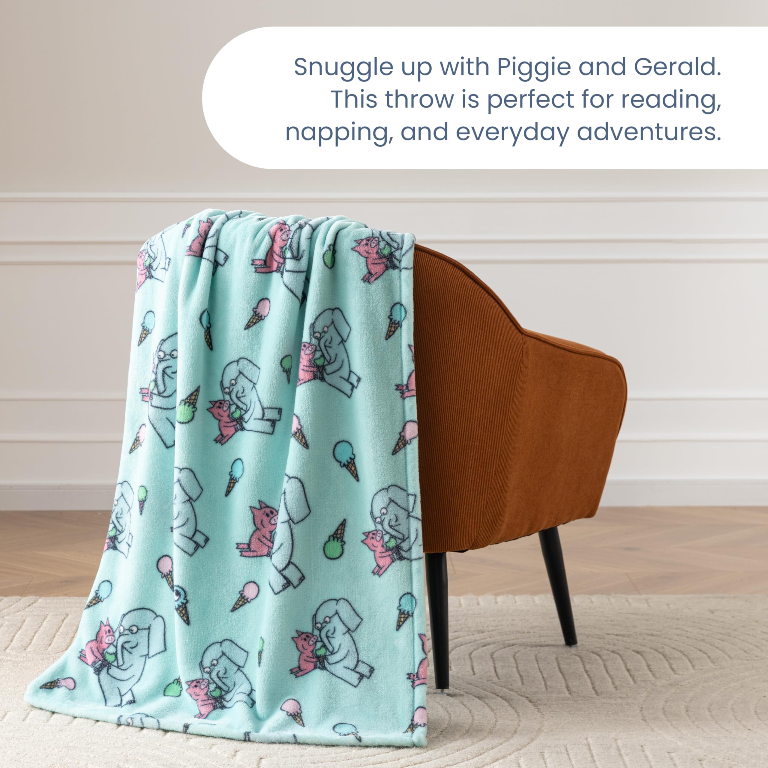 Berkshire Blanket VelvetLoft® Luxury Soft Polyester Throw Blanket, Don’t Let The Pigeon Drive The Bus, 50 x 70in(Official Mo Willems® Product)