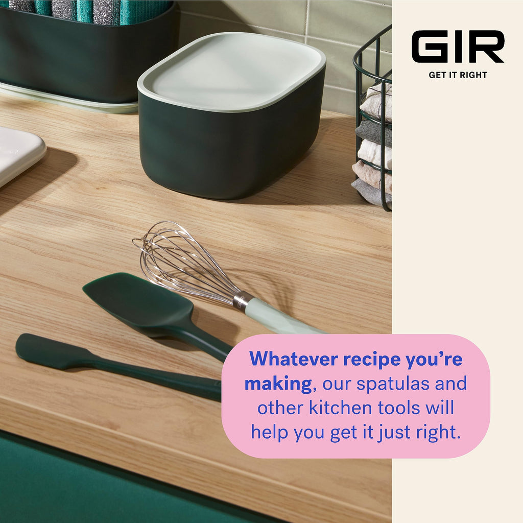 GIR: Get It Right Premium Silicone Spatula - Non-Stick Heat Resistant Kitchen Spatula - Perfect for Baking, Cooking, Scraping, and Mixing - Mini - 8 IN, Black