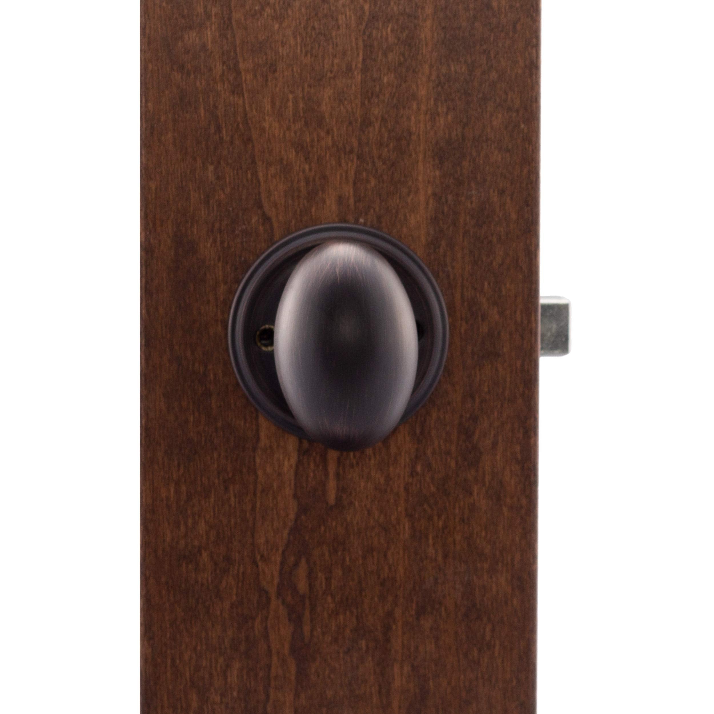 Copper Creek EK2090BC Egg Door Knob, Dummy Function, 1 Pack, in Black