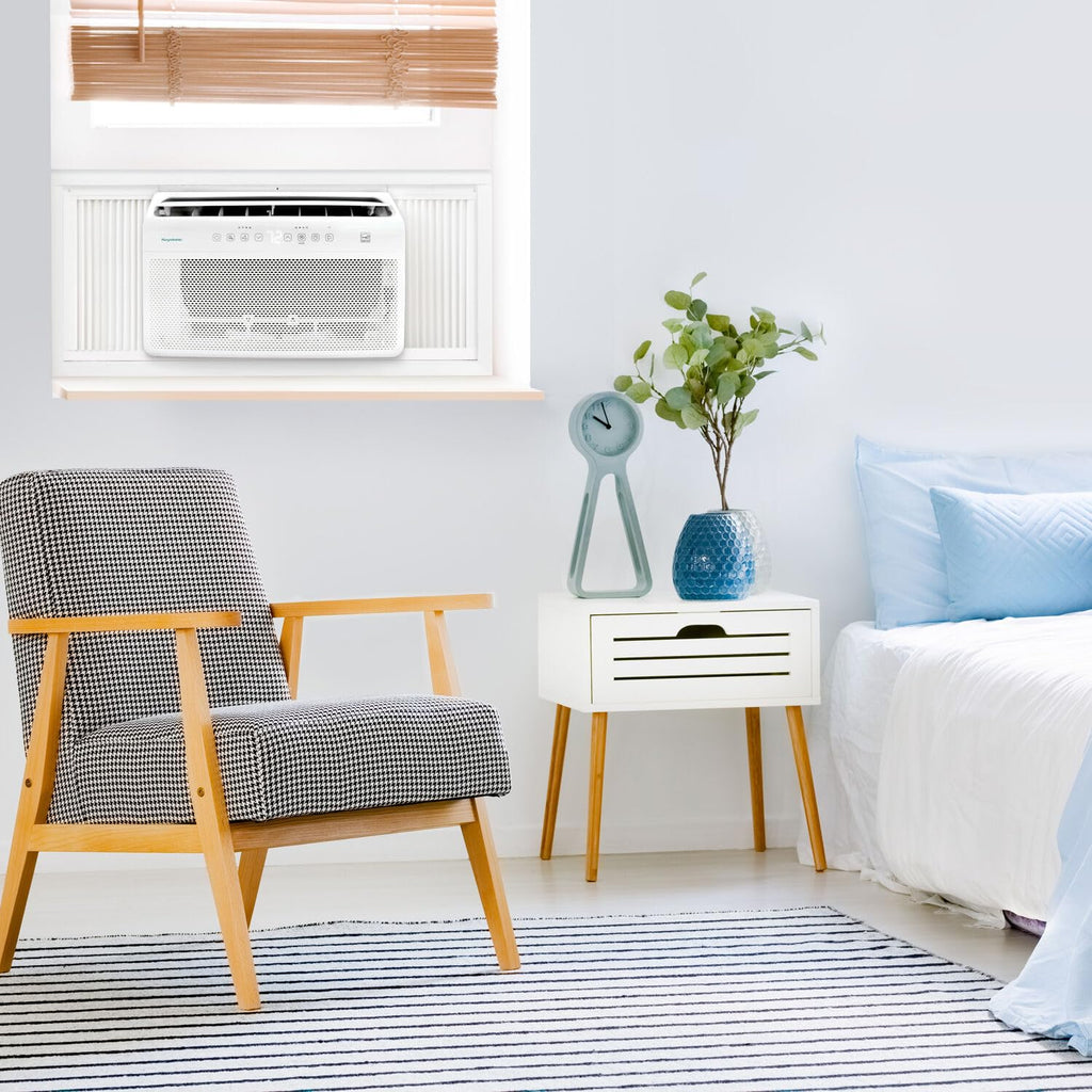 Keystone Energy Star 8,000 BTU Window Mounted Inverter Air Conditioner with Quiet, High Efficiency Operation and Remote, Window AC Unit for Apartment, Living Room, Medium Rooms up to 350-Sq.Ft.