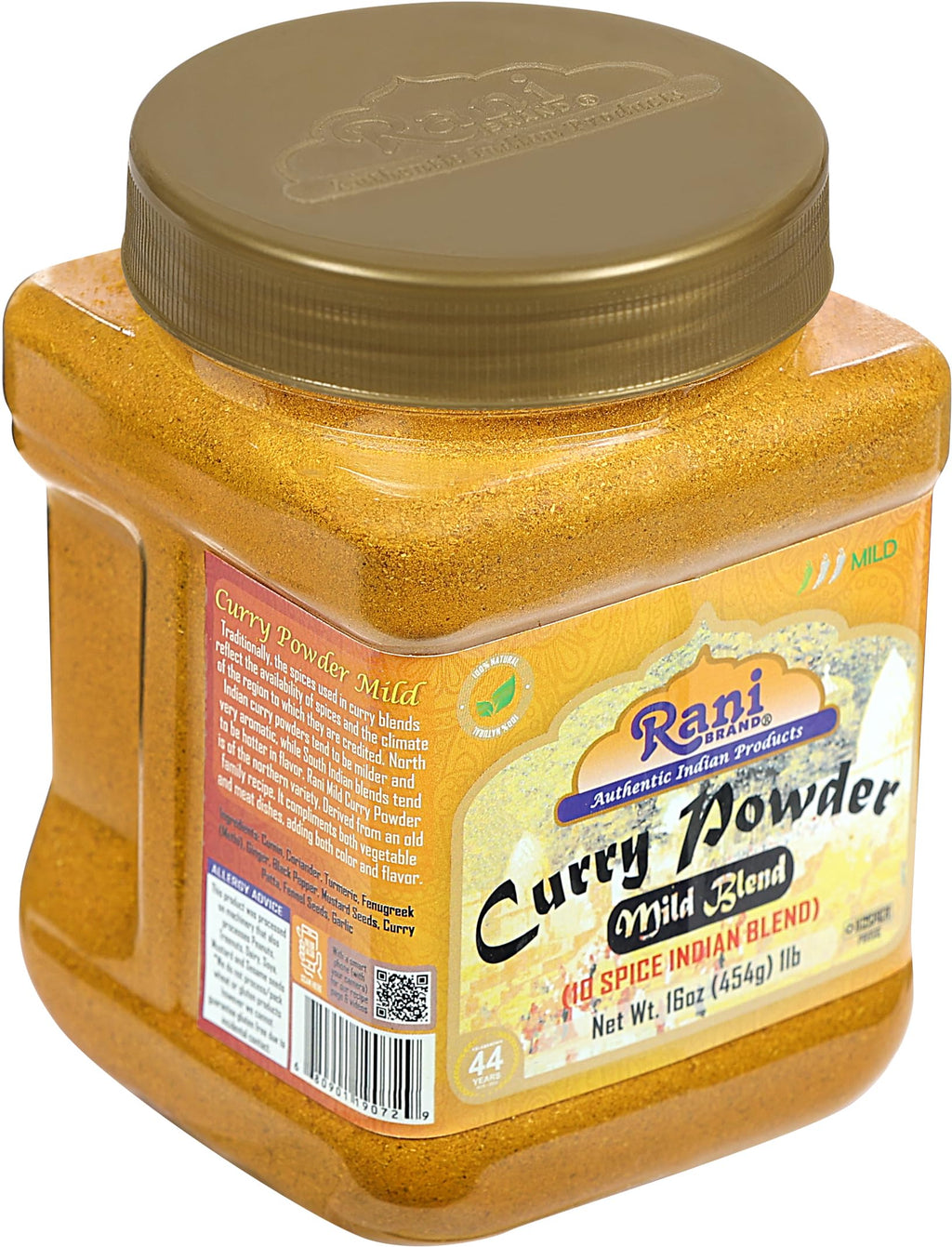 Rani Curry Powder Mild (10-Spice Authentic Indian Blend) 3oz (85g) PET Jar ~ All Natural | Salt-Free | NO Chili or Peppers | Vegan | No Colors | Gluten Friendly | NON-GMO | Kosher | Indian Origin