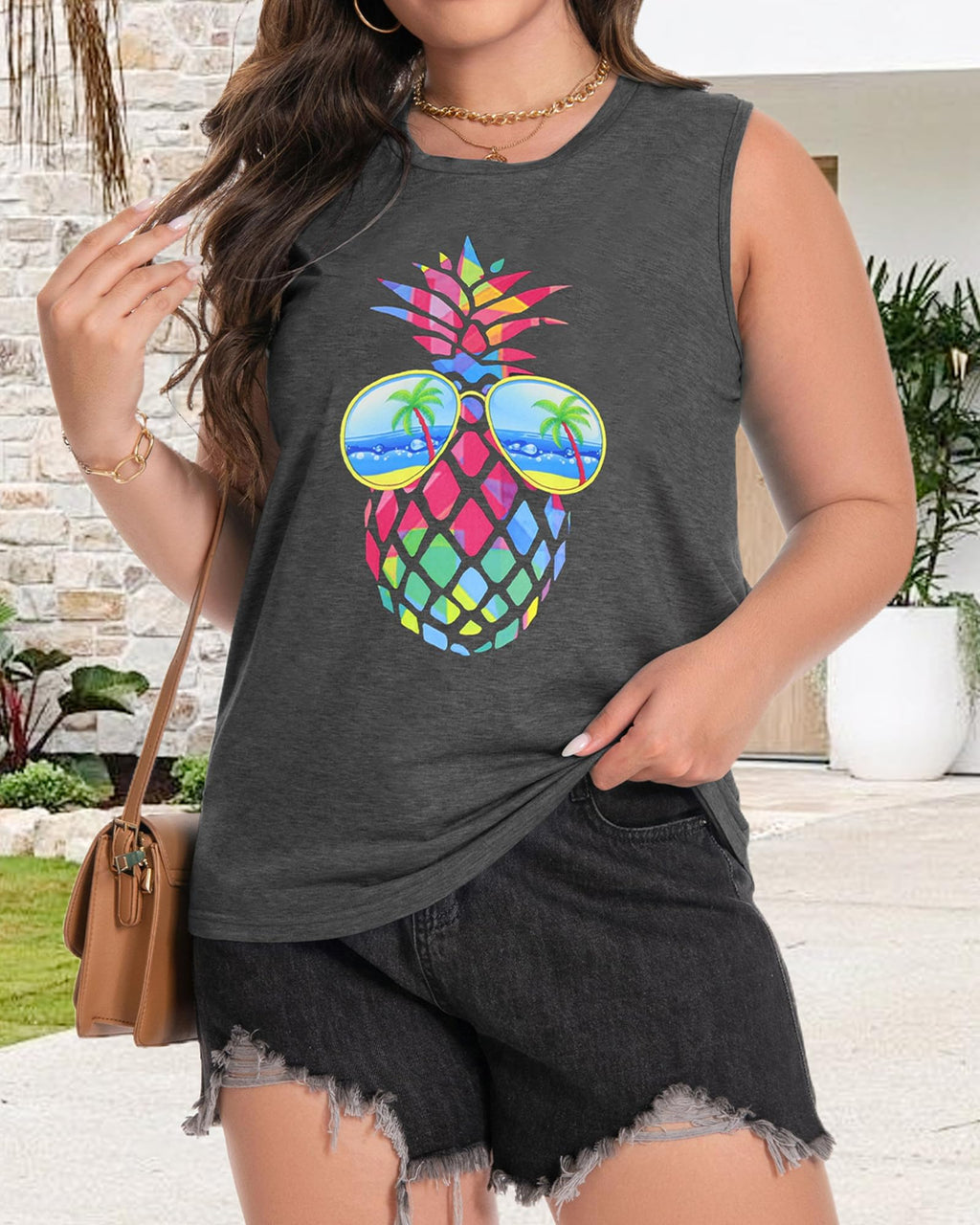 Plus Size Tops for Women Sleeveless Summer Tank Top Loose Fit Casual Tunics Shirts 2026