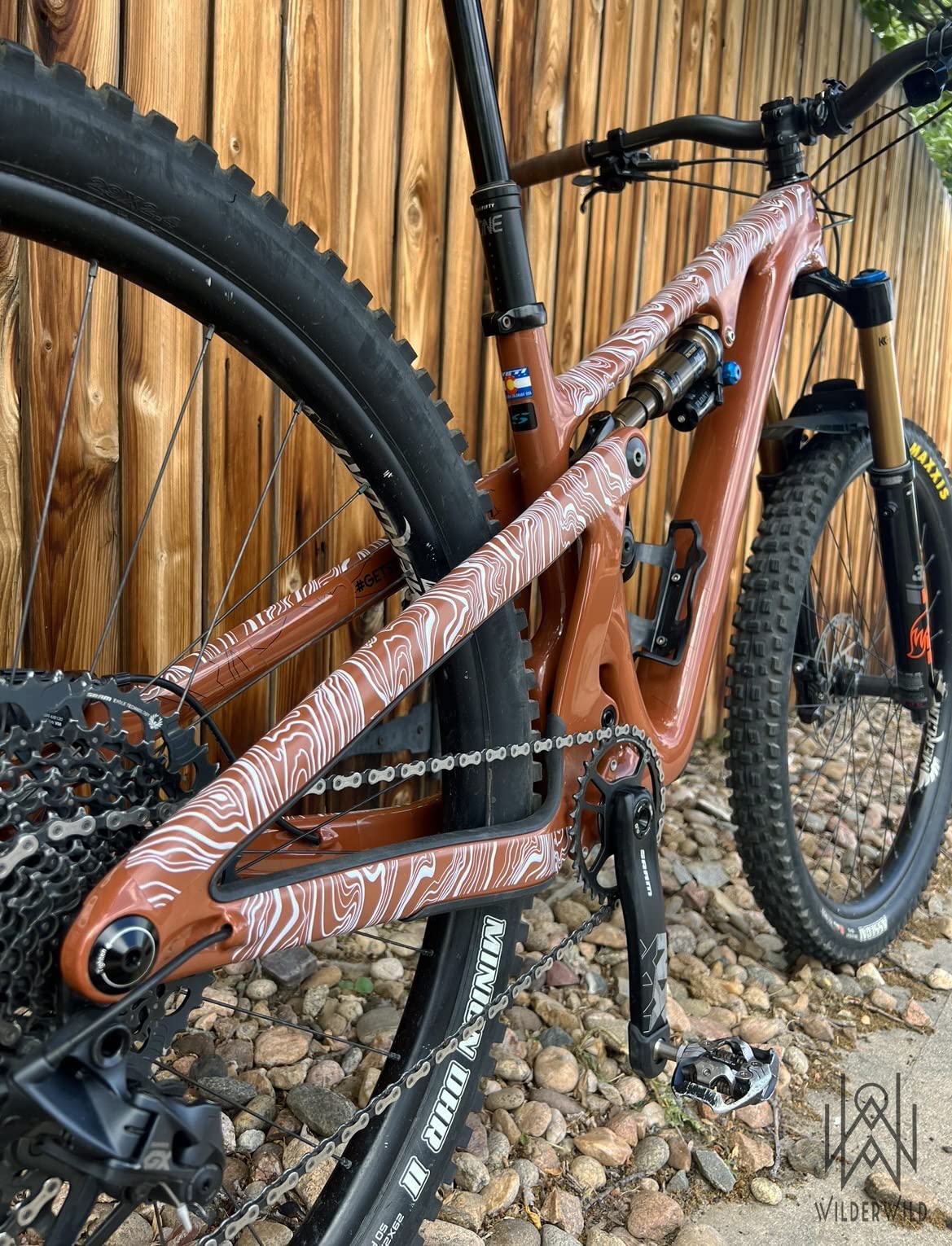 Bike Frame Protection Tape- High Impact Clear Vinyl Wrap Includes Tool (4”x72) Bicycle Frame Protector, Mountain Bike Frame Guard Chainstay Protector (Art Deco)
