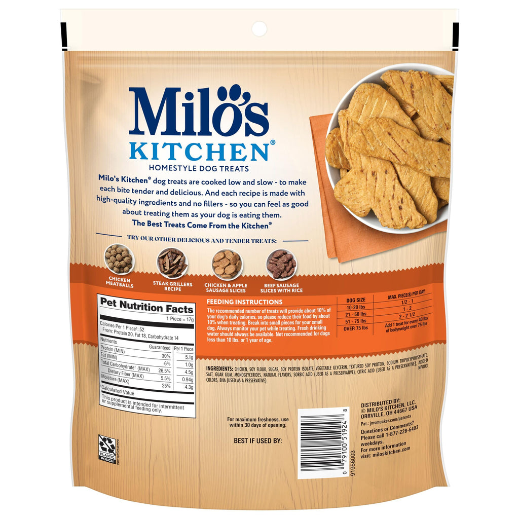 Milo's Kitchen Homestyle Dog Treats, Beef Sausage Slices, 10 Ounce, High Protein, No Artificial Flavors