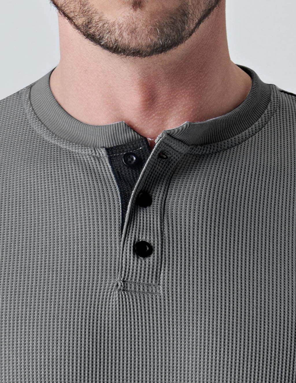 Liberty Pro 3 Pack Mens Waffle Henley Thermal Long Sleeve Shirts, Casual Fitted Fall Shirts for Men