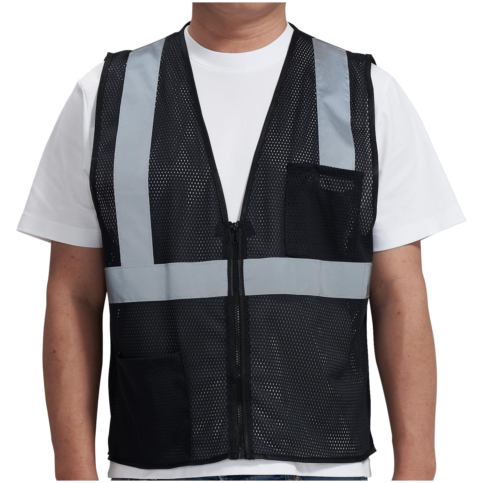 AYKRM 2 Pocket Mesh High Visibility Reflective Safety Vest for men & Women ANSI/ISEA 107 Standards
