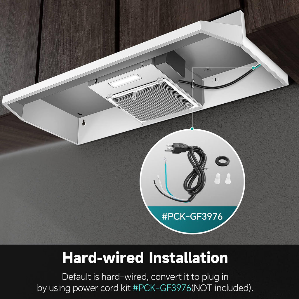 SNDOAS Black Range Hood 24 inch,Ducted/Ductless Range Hood Under Cabinet,Black Coating Stainless Kitchen Exhaust Hood with 2-speed Fan,230 CFM,Rocker Switch,Hard-wired Stove Vent, Ventless Hood