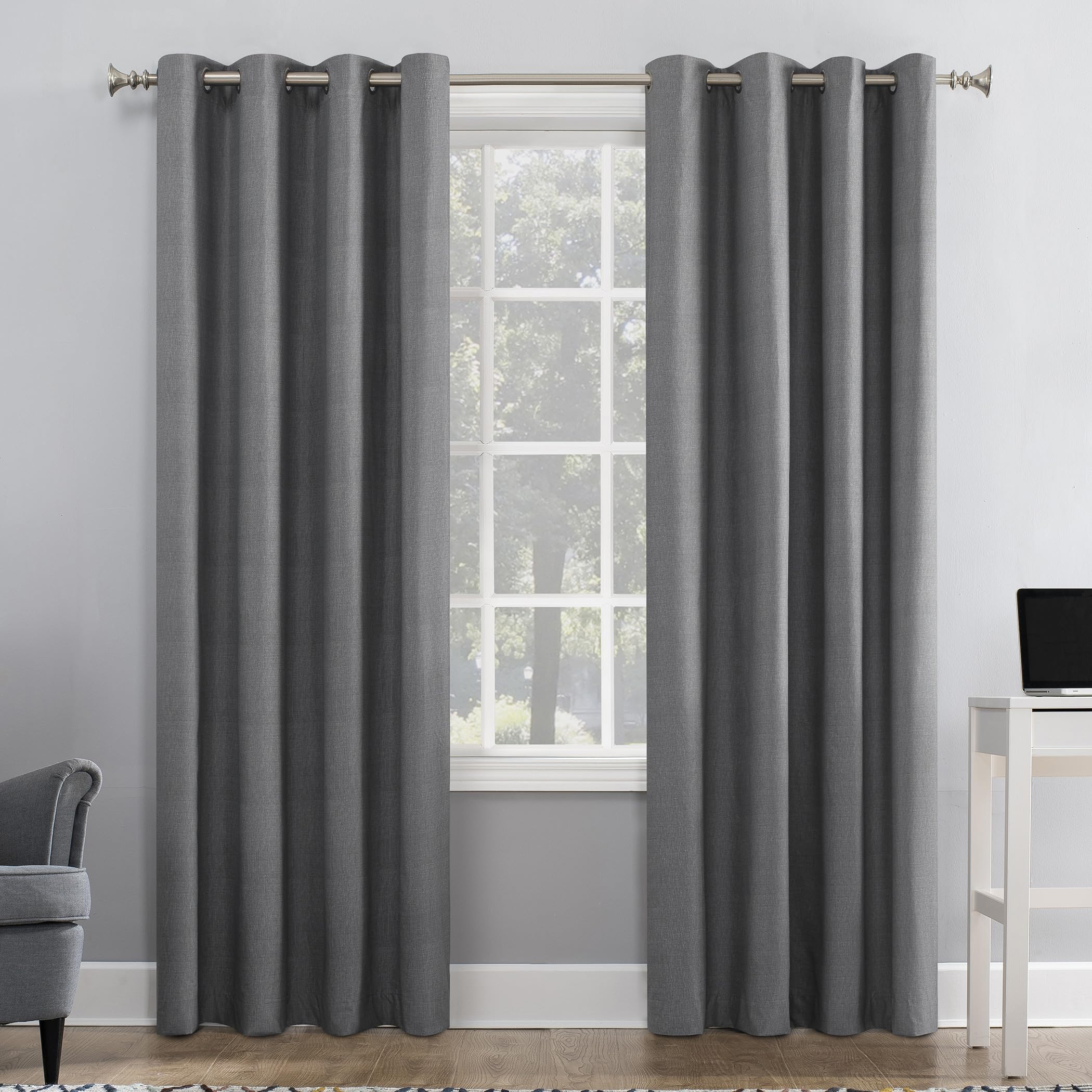 Sun Zero Columbia Thermal Insulated 100% Blackout Grommet Curtain Single Panel, 50" x 63", Cedar Orange