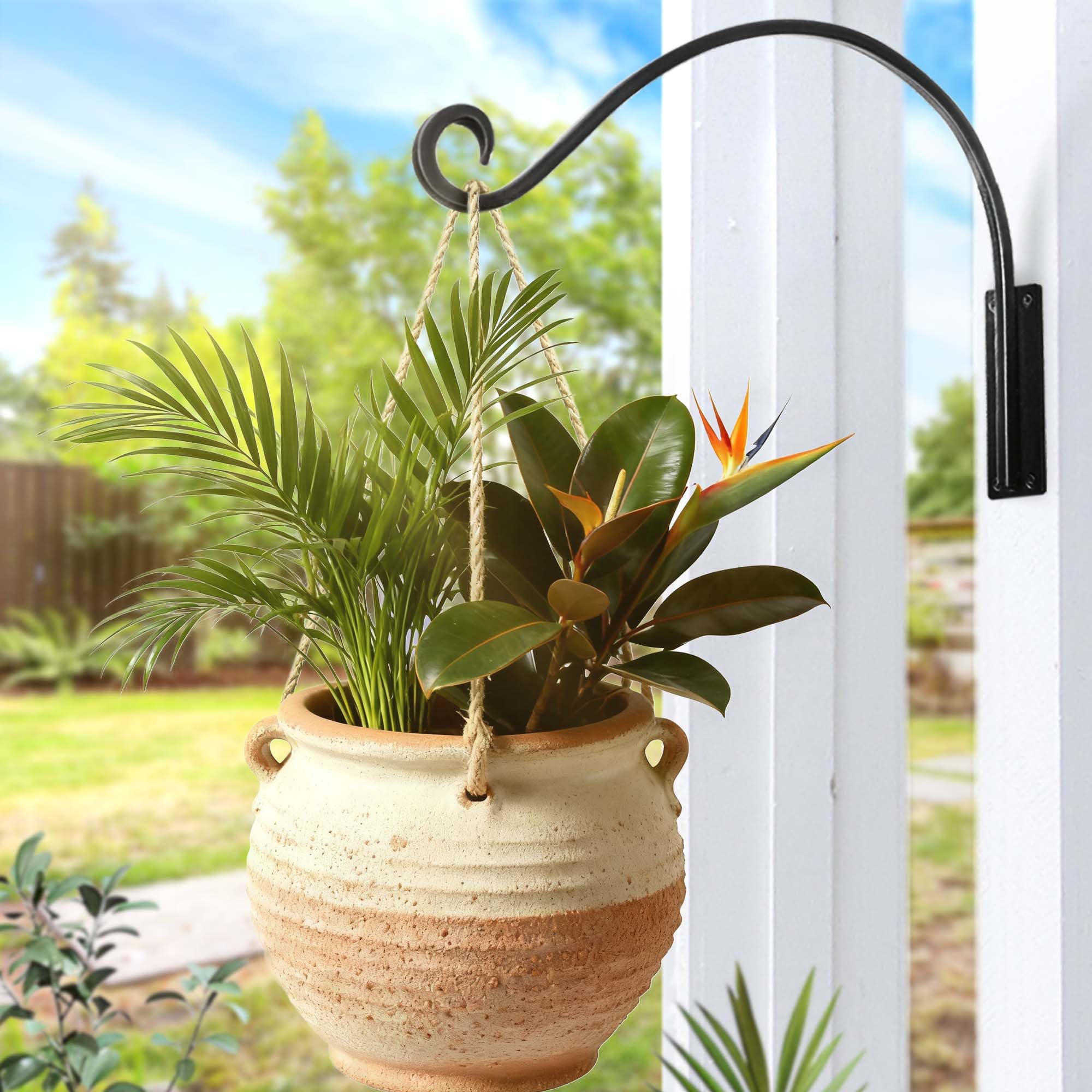 Qiang Ni Heavy-Duty Plant Hanger - 16 Inch 80lbs Metal Wall Mount Plant Bracket for Indoor Outdoor Hanging Bird Feeders, Flower Baskets, Lanterns