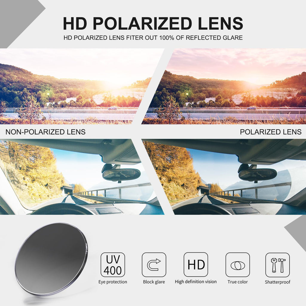 HAOLOTA Polarized Sunglasses for Women, Rhinestone Wrap Around Sunglasses with UV400 Protection