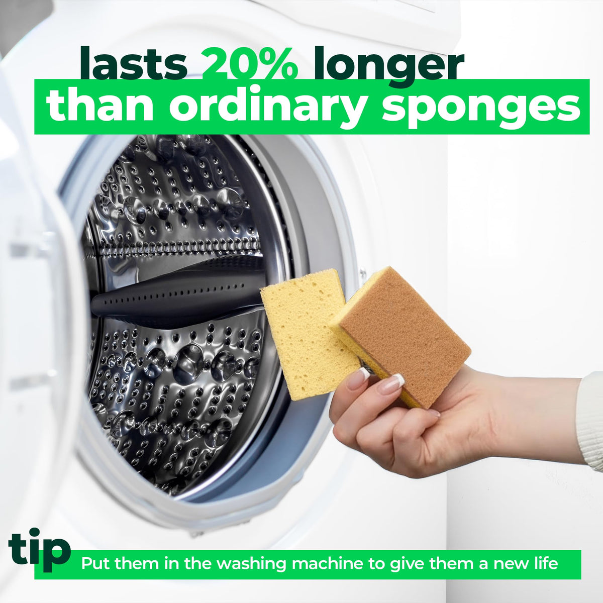 bioGo 30 Pack Compostable Pop-Up Sponges - Expanding, Non-Scratch, Plant-Based Dish - Bulk Color - Pop Up Sponge - Kitchen